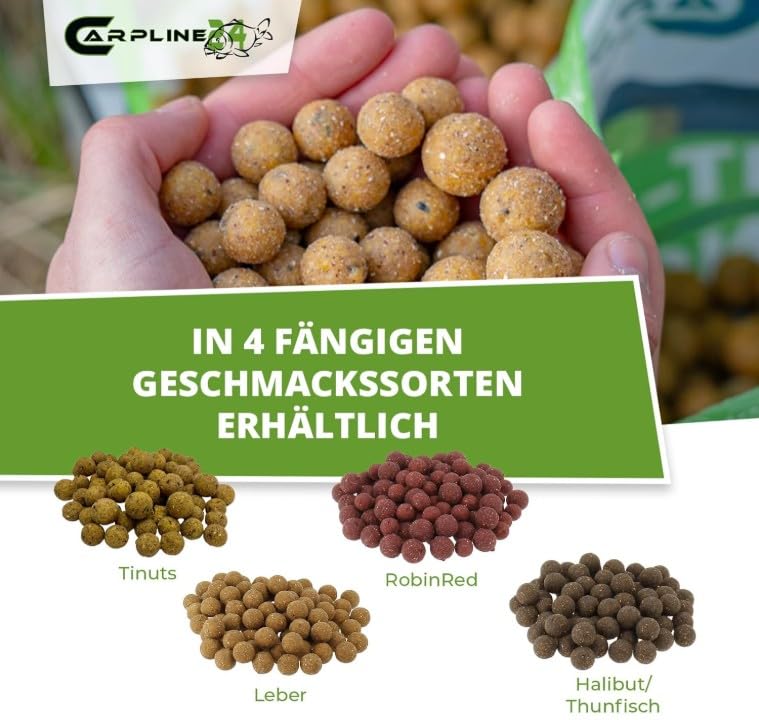 Premium Boilies Tinuts Tigernuss - 5 kg - 24 mm - Karpfenköder zum Angeln, Futterboilies zum Anfüttern von Karpfen, Carp Baits, Angelfutter mit Lockstoff