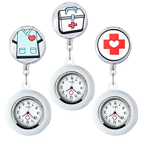 5 Orologi Da Tasca Per Infermiera Con Clip E Lancette Luminescenti – Colori Misti – Quarzo