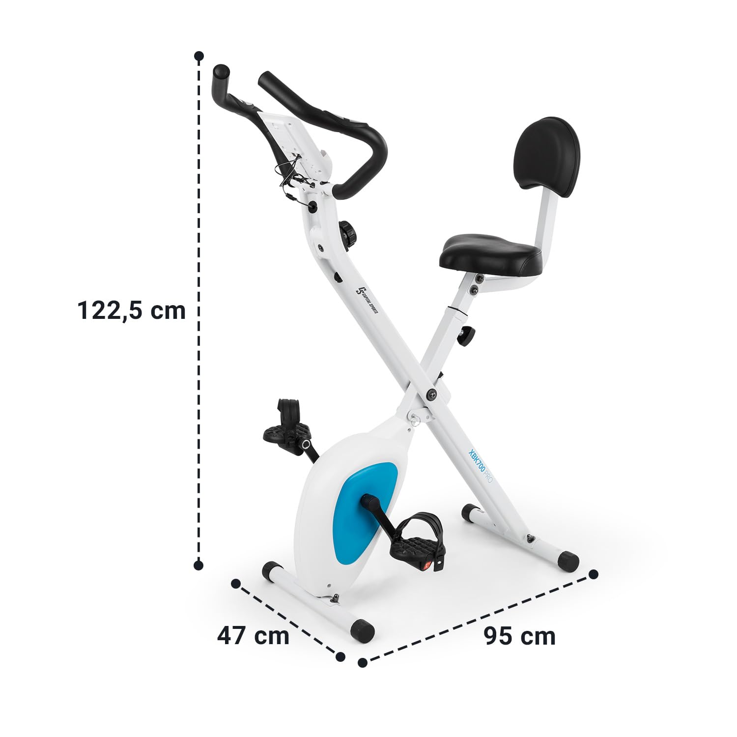 Klarfit X-BIKE-700, Cyclette, Fitness Bike, Cardio-Bike, Computer di allenamento, cardiofrequenzimetro integrato, resistenza regolabile a 8 livelli, sella ergonomica, max.100 kg di peso corporeo