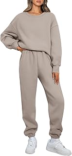 Womens 2 Piece Outfits Sweatsuit Lounge Sets Oversized Sweatshirt Baggy Sweatpants Fall Fashion with Pockets
