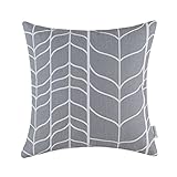 Euphoria CaliTime Cushion Cover Throw Pillow Shell Chevron Stem Panels Geometric 18 X 18 Inches Gray