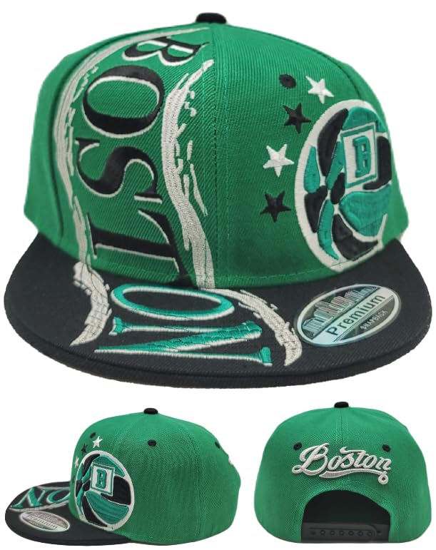 Boston New Leader Premium Hurricane Green Black Era Snapback Hat Cap miniatura 1