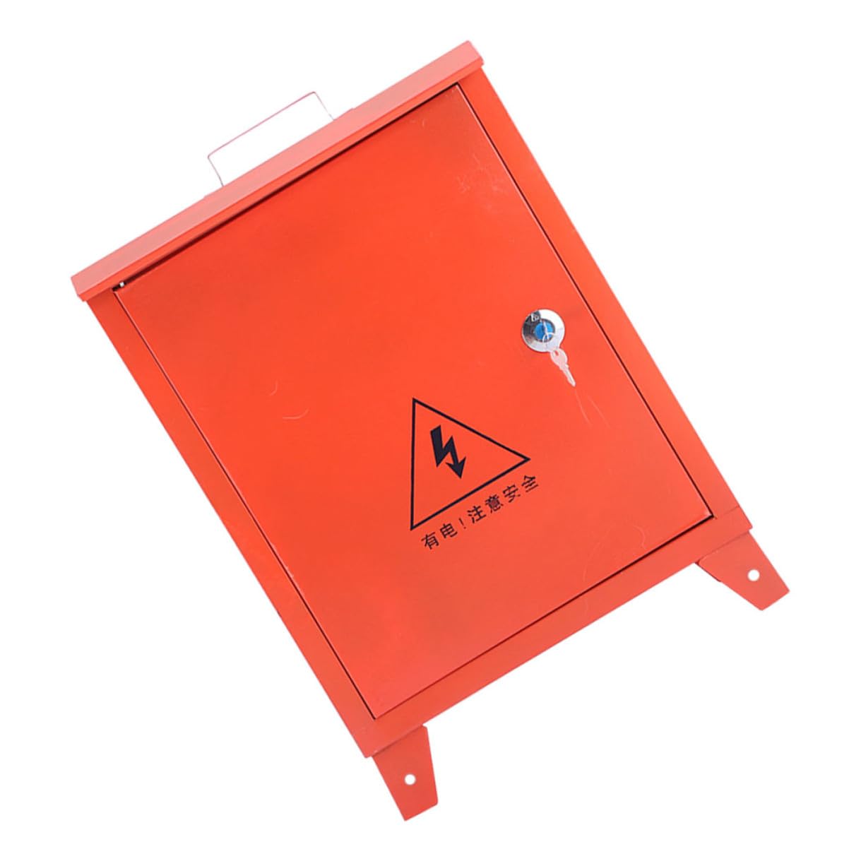 Outdoor Breaker Box Distribution Panel Iron Electrical Power Distribution Protection Box 250x300x180mm Portable Weather-Resistant for Construction Site and Outdoor Use