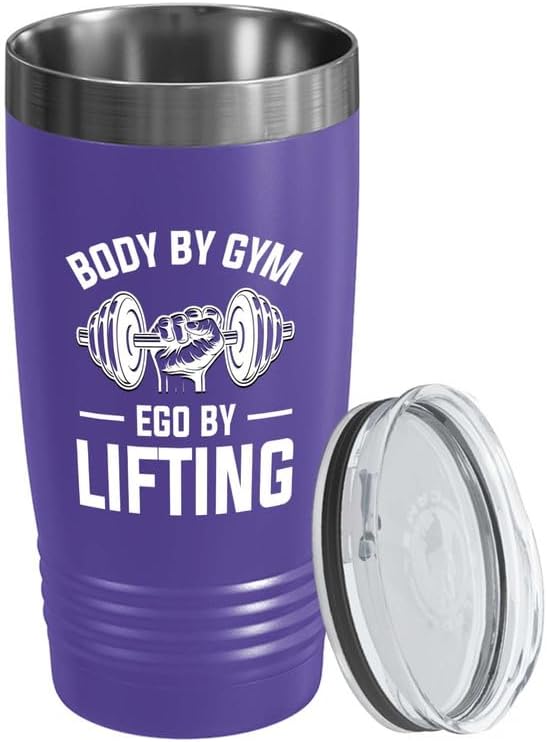 Body Builder Purple Edition Viking Tumbler 20oz - Body by gym - Exercise Equipment Tonal Gym Funny Weight Lifting Workout Coach Gym Coach image 2