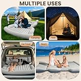 AearKing Auto Matratze, Aufblasbare Luftmatratze Auto mit 2 Kissen & Luftpumpe, SUV Luftmatratze Kofferraum, Doppelseitige Verdickte Beflockung Automatratzen Kofferraum Kombi für Reisen Camping