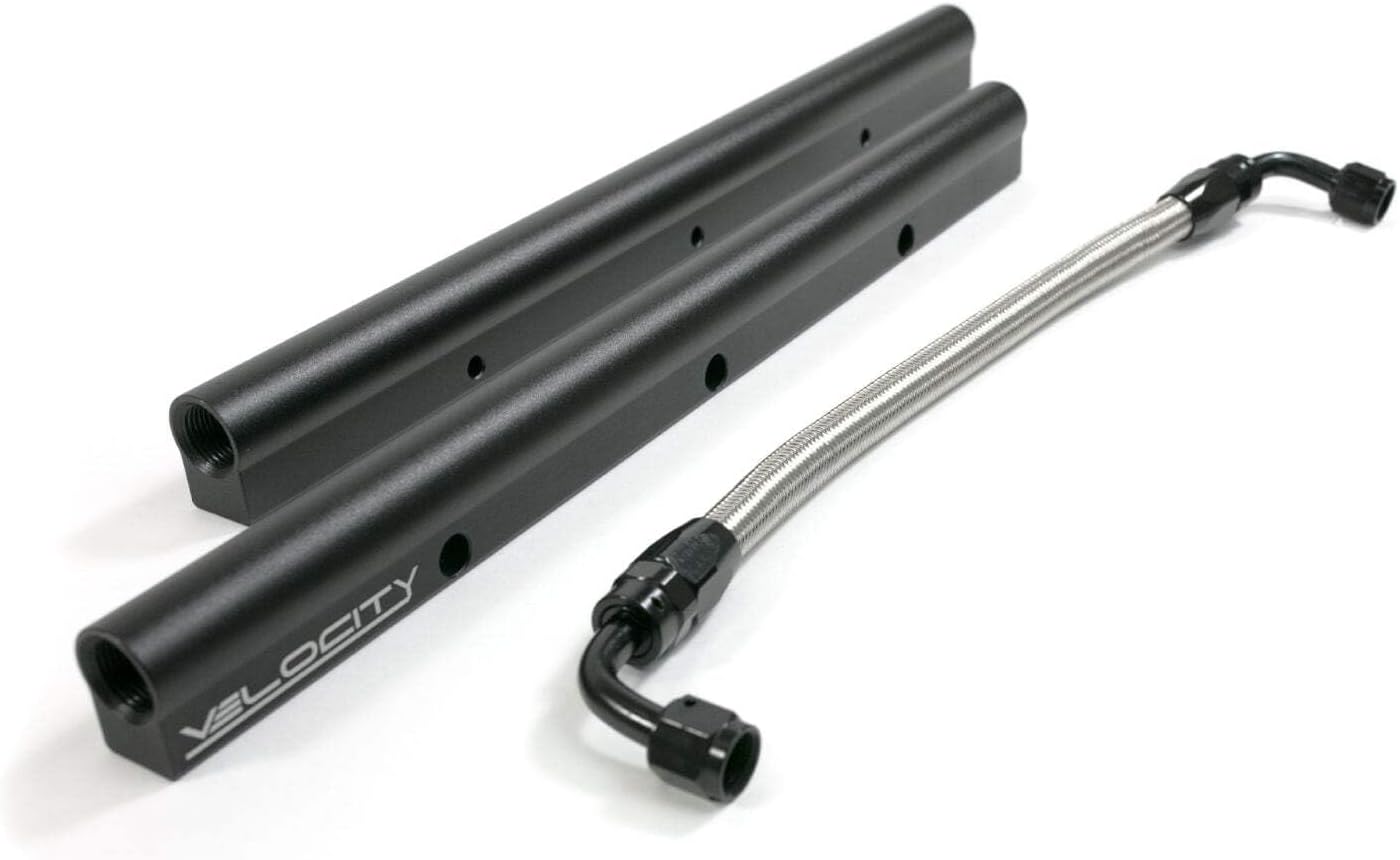 Top Street Performance 81009-BK Black Fuel Rail with Middle Pipe