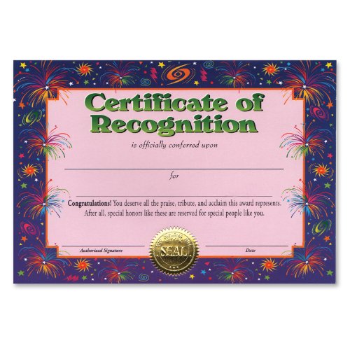 Certificate of Recognition Beistle pour honorer vos équipes sans effort