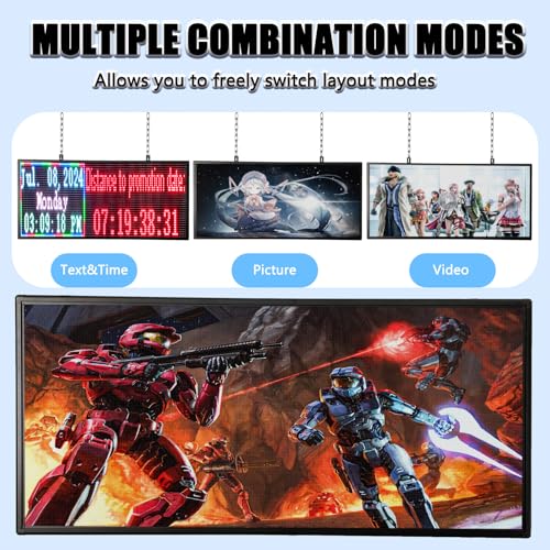P6 Outdoor 71 x 33 inch Led Sign WIFI and USB Programmable Led Display With High Resolution Scrolling Texts, Colorful Images and Videos LED Advertising Sign Board for Business