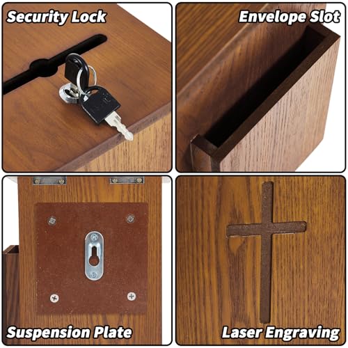 Amcortn Prayer Request Box - Offering Boxes for Church, Cross Offering Box Collection Donation Charity Fundraising Box by Amcortn - Image 6