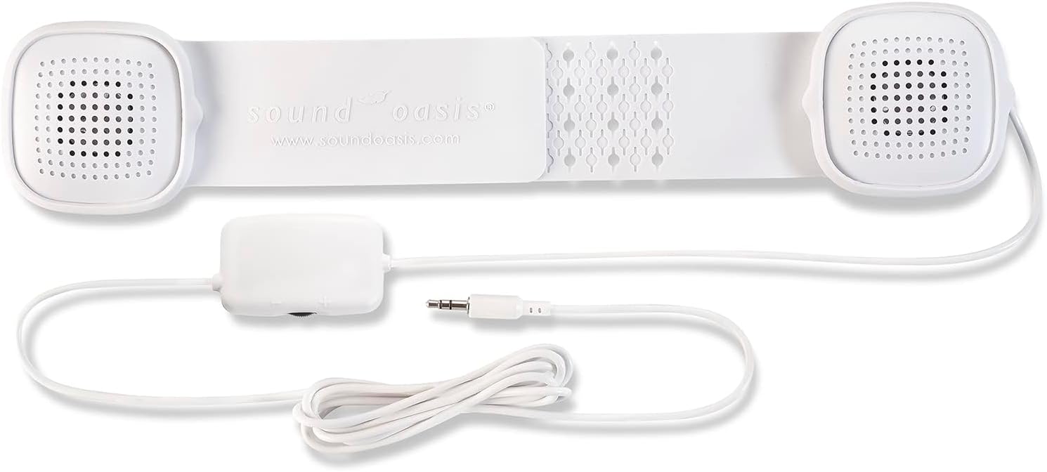 Sleep Therapy Pillow Speakers with Holder – Ultra-Thin Under Pillow Stereo Speakers with Volume Control, 3.5mm Audio Jack for Sleep Sounds, Tinnitus Relief, Music & Relaxation