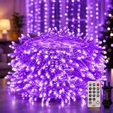 CORST 20M 200LED Kerstboomverlichting Buiten Fee Verlichting String Plug in, UV Zwartlicht Paars Fee Licht Binnen Ultraviolet Licht Waterdicht met Afstandsbediening Timer voor Glow Feest Buiten Club