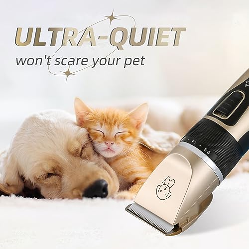 cenivi-Dog-Clippers-for-Grooming-USB-Rechargeable-Cordless-Dog-Grooming-Kit-Low-Noise-Electric-Dog-Shaver-Set-Pet-Grooming-kit-Detachable-Blade-with-4-Comb-Professional-Dog-Clippers-for-Pets