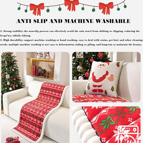 Housse de canapé de Noël antidérapante en L extensible 60x150cm - 6