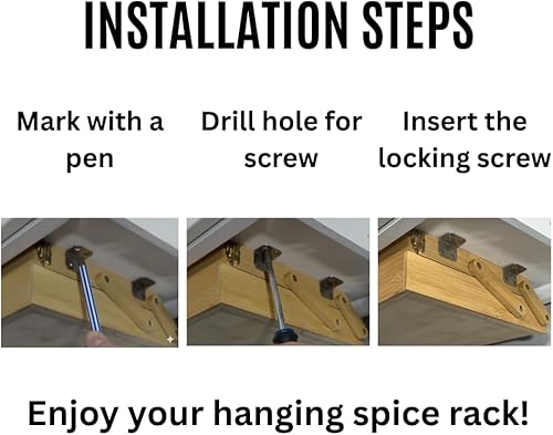 Miniatura 9 de Estante de almacenamiento de especias de bambú de alta calidad, fácil de instalar, diseñado con cierre magnético y mecanismo de bloqueo