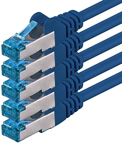 1aTTack - 0,5 m - Cat6 Cat6a Lan RJ45 8P8C 10Gbps niebieski - 5 sztuk