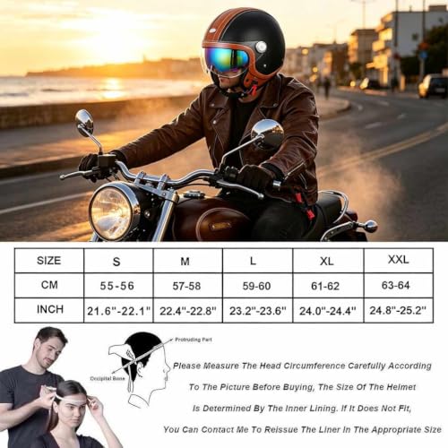 Casco moto de piel PU con orejeras desmontables para invierno y verano 8