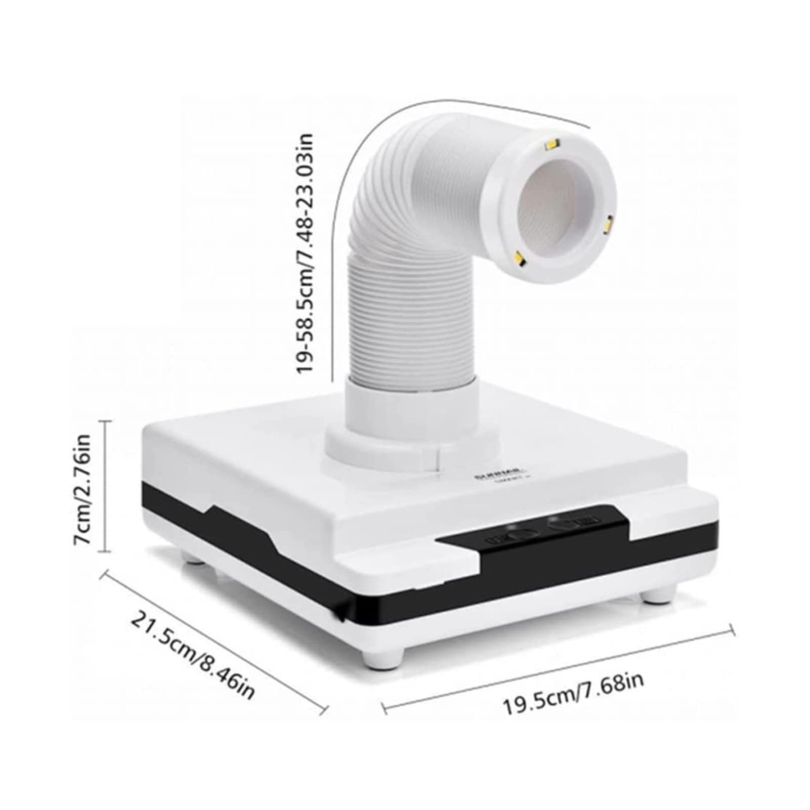Aspirapolvere portatile da scrivania, collettore di polveri da laboratorio con tubo retrattile e LED, girevole a 360°, per laboratorio odontoiatrico e salone di bellezza