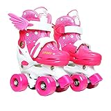 【Triple Protection】: Das Design der Rollschuhe mit Standardspitze, Klettverschluss, hochfesten Schnallen mit dreifachem Schutz schützt die Rollerblader unktionieren.