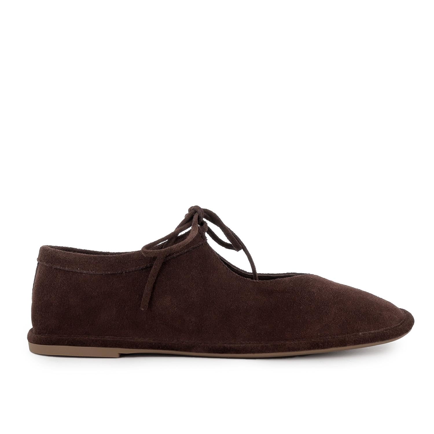Zapato Cordones Piel Serraje Flexible Plano Mujer Marron para: Mujer