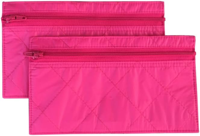 2-Pack Of Budgeting Envelopes, Zippered Wallet, Reusable Spending Allowance Cash Envelope System, Nylon Organizer Bag (Small, Pink)