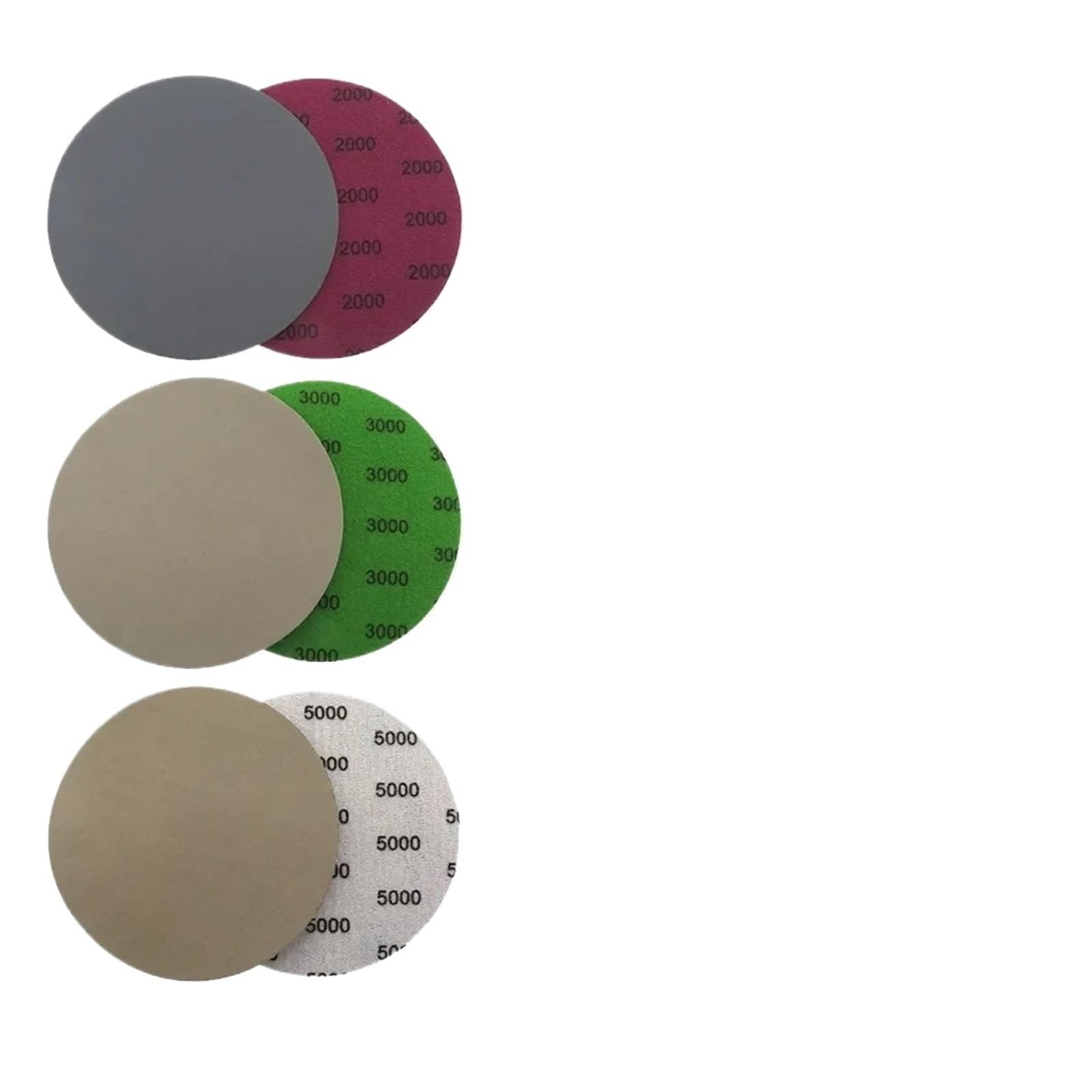Papel de lija grano 100 Uds. Disco papel húmedo/seco con bucle 5 pulgadas, disco Para Lijadora(Grey-p80)