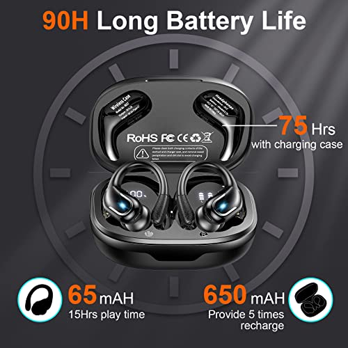 Wireless Earbuds, Ltinist Bluetooth 5.3 Headphones, Wireless Earphones 75H Playtime and HiFi Stereo Sound with Mic - Image 2