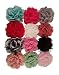 Chiffon Fabric Flowers for Crafts - Large 4 inch Assorted Solid Colors for Headbands, Decorations, or Crafts (Pack of 12)