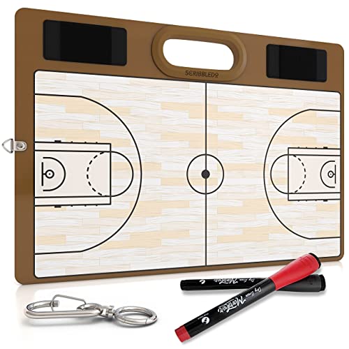 Basketball Dry Erase Board For Coaches 15X10.5 Double Sided Basketball Whiteboard Coaching Board Equipment Includes 2 White Board Markers For The Basketball Accessories The Perfect Coach Gifts #TOP26