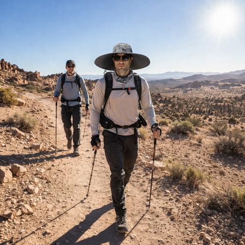Image of Wide Brim Sun Hat for Men Women UV Protection Ventilated Summer Hats for Fishing Hiking Garden Beach