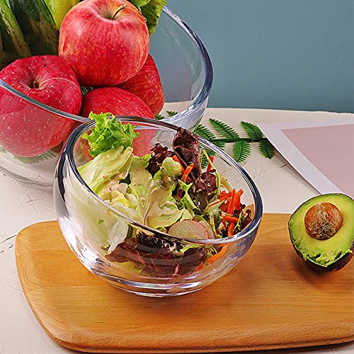 YOUEON 2 Pcs Glass Slant Cut Bowl Vase, 6.5" W x 5.5" H, 5.2" W x 4.8" H Clear Glass Terrarium Bowl for Plants, Succulent, Air Plant, Candy Bowls, Fruit Bowls for Centerpiece, Wedding, Home Decor - Image 6