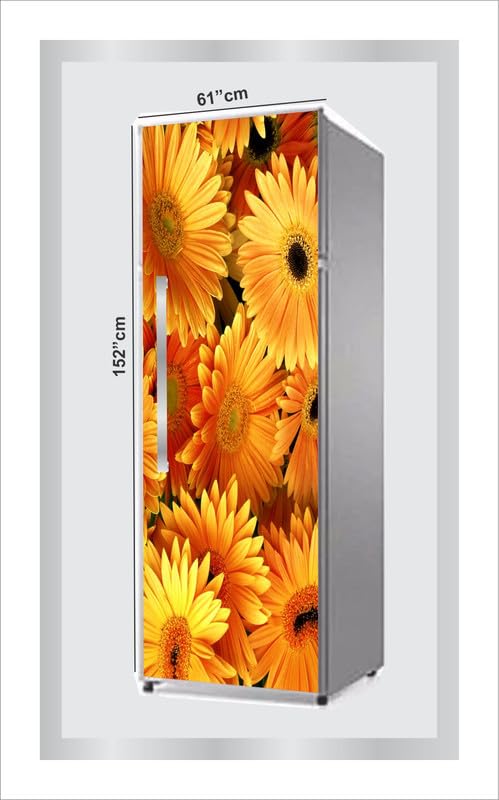 RubyDecor Vinyl Fridge Sticker | Fridge Door Stickers | Double Door Fridge Stickers | Refrigerators Sticker | Fridge Wrap | Fridge Wallpaper Double Door Waterproof 161x52 cm PVC Vinyl Kitchen Decor 2