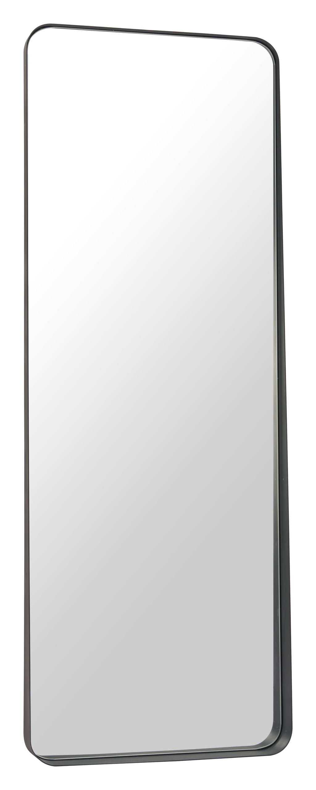 Zuo Riga Mirror Black, Black Wall Decor, Modern Style, Wall Mount, Steel, Vertical only, Decor Mirrors, 24