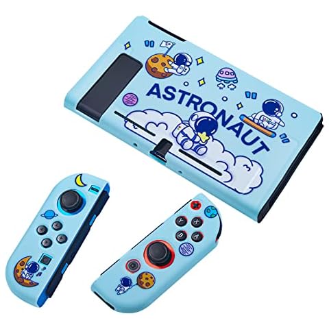 Goture Protective Case for Nintendo Switch,Anti-Slip Soft TPU Slim Cover,Cute Cartoon Astronaut Blue Skin Grip Cover Cover