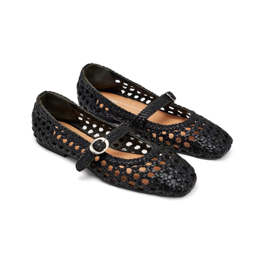 GIOSEPPO Women's 92233 Mary Jane Flat, Black/White, 8 UK