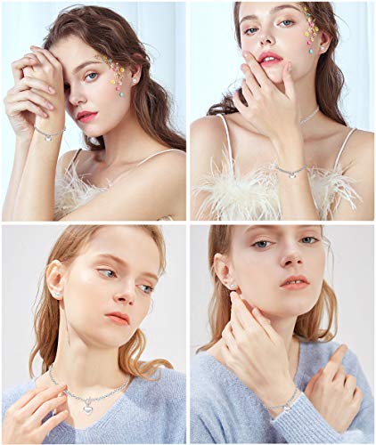 LOYALLOOK Heart Pendant, Necklace, Bracelet & Stud Earrings Set - Stainless Steel Love Heart Jewelry for Women - Halloween2