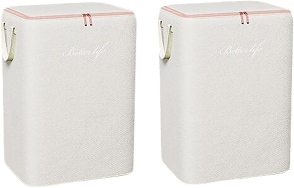 Moving Storage Bags, Large Capacity Space Saver Bags for Pillow Blanket Clothes Closet Organizer Containers Portable Storage Bin, 2 Pieces (Color : Off White, Size : 100l)