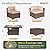 Aoxun 8 Piece Patio Furniture Set with 44” Fire Pit Table Wicker Rattan Outdoor Sectional Sofa Set with Coffee Table and 4” Thickened Cushions, Beige (Waterproof Cover Included)
