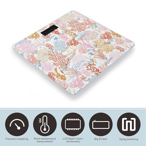 Báscula digital coral reef para peso corporal con pantalla LED miniatura 3