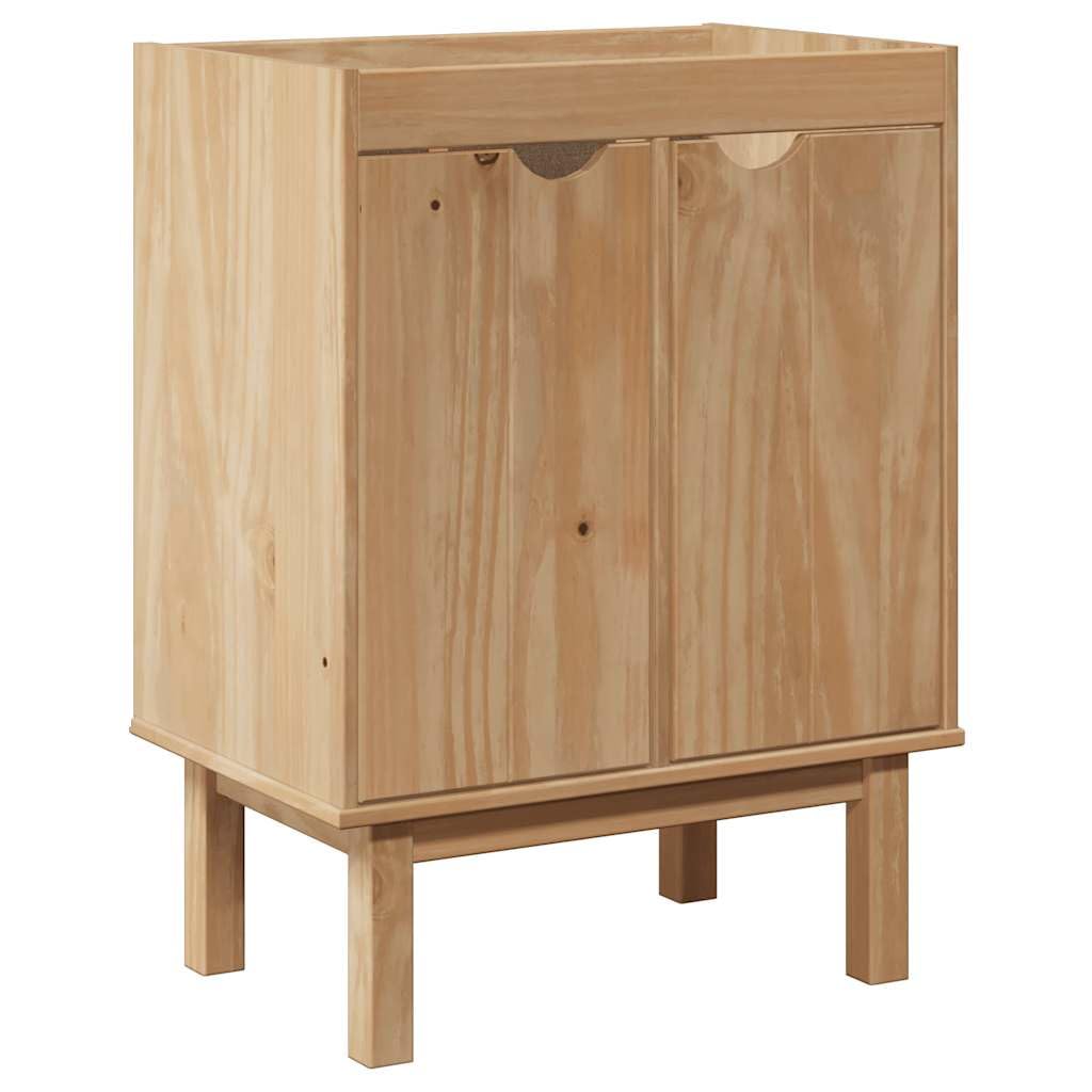 Armario para Lavabo de Baño de Madera de Pino Macizo con 2 Puertas y Amplio Espacio de Almacenamiento para Organizar Artículos de Tocador y Productos de Higiene Personal,