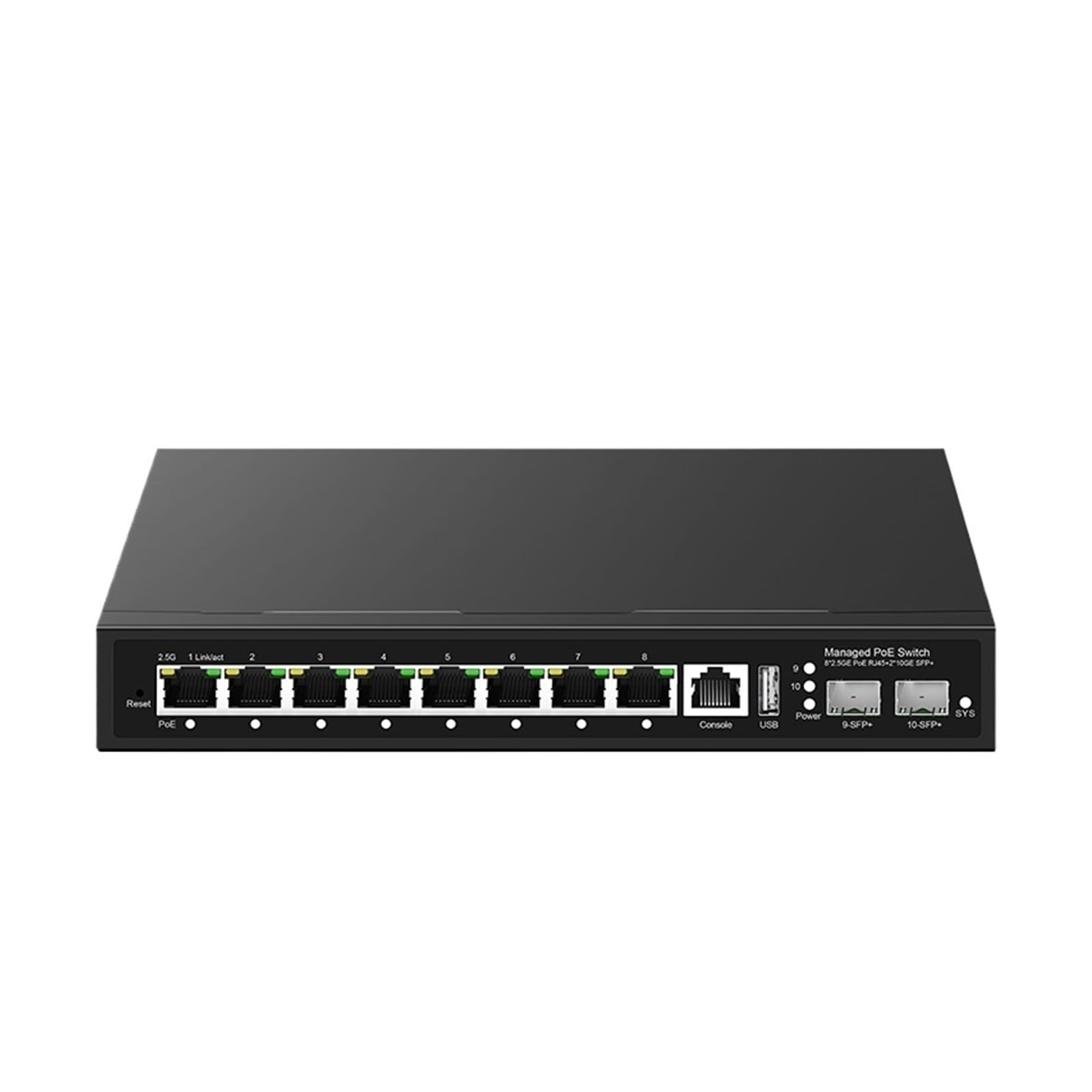 OSHZIKJII 2.5Gb L2 Managed P-O//E Switch 8 Port 2.5G Managed with 2 port 10G s-f.p+,120W IEEE802.3af/at/bt P-O//E Switch(A*U Plug)