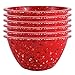 Zak! Designs Confetti Classic Cereal Bowls (Set of 6), Durable and BPA-free Melamine, 6", Red