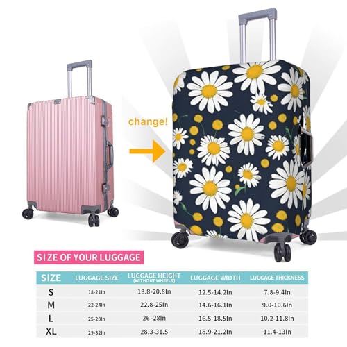 Housse de protection en polyester blanc Small motif marguerites lavable