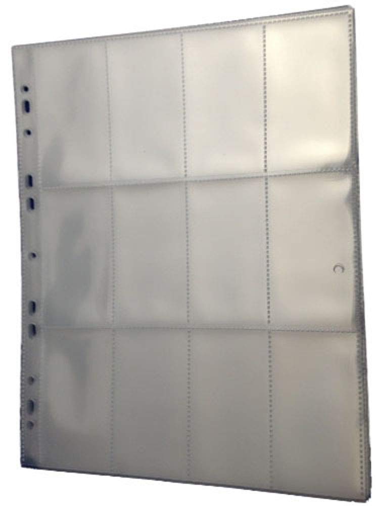 12 Section Multi-Punched Album Pages for Tickets & Cigarette Cards (Pack of 10)