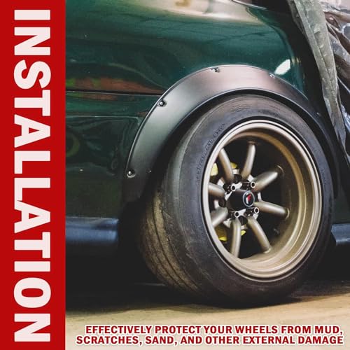 Nicoone Universal Car Wheel Fender,4pcs Car Wheel Arches Wheel Brow Fenders,Car Mudguards Car Tyre Mudguard Protection,Front and Rear Wheels,80CM - Image 6