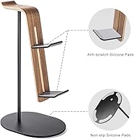 Vista 5 de Controller and Headset Holder, Aluminum and Wood Gaming Controller & Headphone Stand for PS5 PS4 Xbox One Nintendo Switch, Universal Desk Game