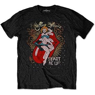 The Rolling Stones Start Me Up Black Officiel T-Shirt Hommes Unisexe - Les Beatles, Paul McCartney, John Lennon, RIngo Starr, George Harrison