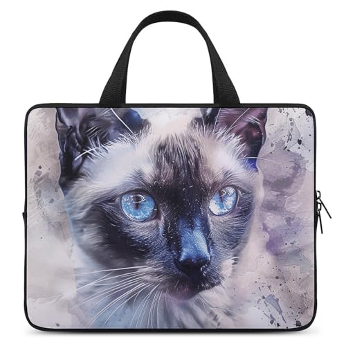 Bolso bandolera para laptop de 13 pulgadas diseño gato miniatura 1