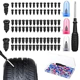 Xialvyu 85-teiliges Reifenreparaturset Auto, Vakuum Reifen Reparatur Nagel Set mit 28 Großen 28 Mittel 28 Kleinen Schrauben Schraubendreher für Pkw Auto Motorrad (Box)