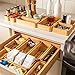 SMIRLY 8-Piece Bamboo Kitchen Drawer Organizer Set for Large and Small Utensils, Multi-use Storage Box - Bathroom, Nightstand, Jewelry, Cutlery, Knife, Spice, Towel, Junk Drawer Tray