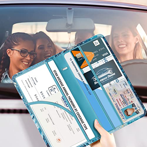 Image of CoBak Car Registration and Insurance Holder | Vehicle Glove Box Organizer, Auto Truck Compartment Document Case with Magnetic Closure for Insurance & Driver License